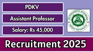 PDKV Assistant Professor Recruitment 2025 - Apply Offline