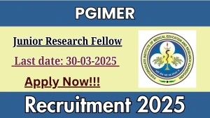 PGIMER Junior Research Fellow Recruitment 2025 - Apply Offline