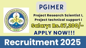 PGIMER Project Research Scientist I, Project Technical Support I Recruitment 2025 - Apply Offline PGIMER Project Research Scientist I, Project Technical Support I Recruitment 2025 - Apply Offline