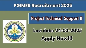 PGIMER Project Technical Support II Recruitment 2025 - Apply Online