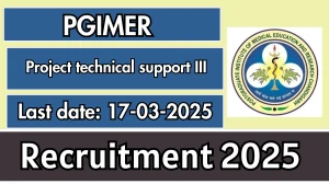 PGIMER Project Technical Support III Recruitment 2025 - Apply Offline