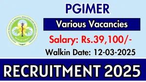 PGIMER Senior Medical Officer Recruitment 2025 – Walk in for 2 Posts