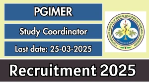 PGIMER Study Coordinator Recruitment 2025 - Apply Offline