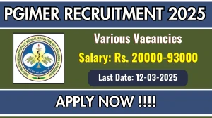 PGIMER Various Posts Recruitment 2025 - Apply Online for 11 Posts