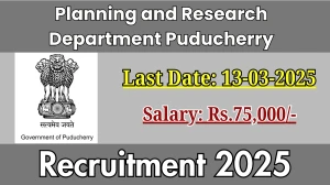 Planning and Research Department Puducherry Data Analyst Recruitment 2025 - Apply Online