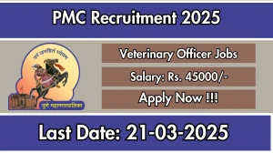 PMC Temporary Veterinary Officer Recruitment 2025 - Apply Offline