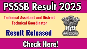PSSSB Result 2025 Announced. Direct Link to Check PSSSB Technical Assistant and District Technical Coordinator Result 2025 sssb.punjab.gov.in