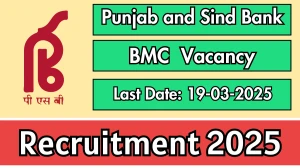 Punjab and Sind Bank BMC Recruitment 2025 - Apply Offline