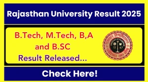 Rajasthan University Result 2025 Released at uniraj.ac.in Direct Link to Download 1st, 3rd, 5th and 9th Semester Result