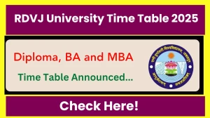 RDVJ Time Table 2025 Announced @ rdunijbpin.org Details Here