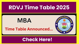 RDVJ Time Table 2025 Announced @ rdunijbpin.org Details Here