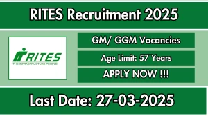 RITES General Manager/ Group General Manager Recruitment 2025 - Apply Offline