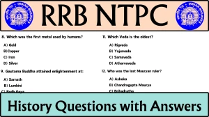 RRB NTPC History Questions with Answers for CBT