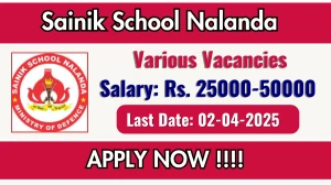 Sainik School Nalanda Counsellor, Art Master and More Recruitment 2025 - Apply Offline Sainik School Nalanda Counsellor, Art Master and More Recruitment 2025 - Apply Offline