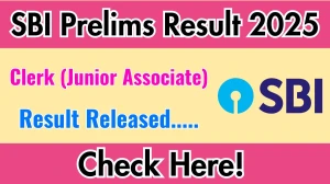SBI Clerk Prelims Result 2025 Announced. Direct Link to Check SBI Clerk Result 2025 sbi.co.in SBI Clerk Prelims Result 2025 Announced. Direct Link to Check SBI Clerk Result 2025 sbi.co.in