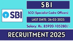 SBI SCO (Specialist Cadre Officers) Recruitment 2025 - Apply Online