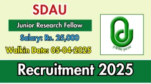 SDAU Junior Research Fellow Recruitment 2025 – Walk in SDAU Junior Research Fellow Recruitment 2025 – Walk in