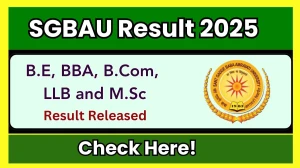 SGBAU Result 2025 Out at sgbau.ac.in Direct Link to Download 1st, 3rd, 4th and 7th Semester Result