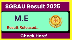 SGBAU Result 2025 Out at sgbau.ac.in Direct Link to Download 1st and 2nd Semester Result