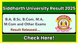 Siddharth University Result 2025 Out at suksn.edu.in Direct Link to Download UG and PG Course Result