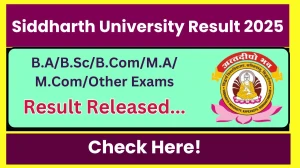Siddharth University Result 2025 Released at suksn.edu.in Direct Link to Download Odd Semester Result Siddharth University Result 2025 Released at suksn.edu.in Direct Link to Download Odd Semester Result