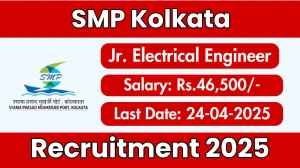 SMP Kolkata Junior Electrical Engineer Recruitment 2025 - Apply Offline for 2 Posts