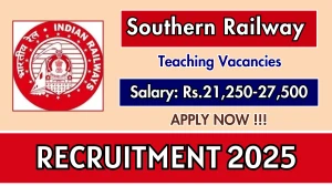 Southern Railway Teaching Staff Recruitment 2025 - Apply Online Southern Railway Teaching Staff Recruitment 2025 - Apply Online