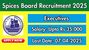 Spices Board Executives Recruitment 2025 - Apply Offline