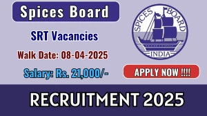 Spices Board SRT Recruitment 2025 – Walk in Spices Board SRT Recruitment 2025 – Walk in