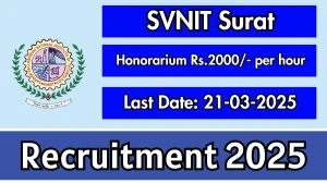 SVNIT Surat Visiting Consultant Recruitment 2025 - Apply Offline