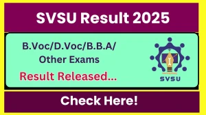 SVSU Result 2025 Released at svsu.ac.in Direct Link to Download 1st, 3rd, 4th, 5th, 6th Semester Result