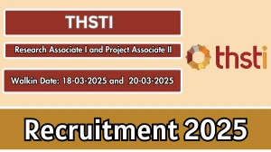 THSTI Research Associate I and Project Associate II Recruitment 2025 – Walk in