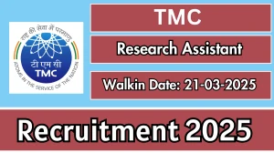 TMC Research Assistant Recruitment 2025 – Walk in