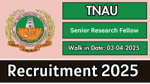 TNAU Job Vacancy 2025, Walk in for 01 Senior Research Fellow Posts TNAU Job Vacancy 2025, Walk in for 01 Senior Research Fellow Posts