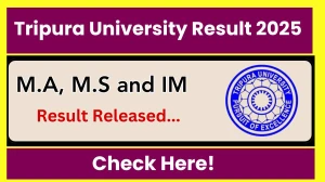 Tripura University Result 2025 Released at tripurauniv.ac.in Direct Link to Download 1st, 3rd, 7th and 9th Sem Result