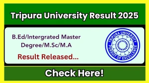 Tripura University Result 2025 Released at tripurauniv.ac.in Direct Link to Download 1st, 3rd, 7th, 9th Semester Result