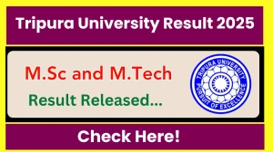 Tripura University Result 2025 Released at tripurauniv.ac.in Direct Link to Download 1st and 3rd Semester Result