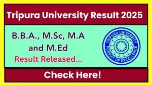 Tripura University Result 2025 Released at tripurauniv.ac.in Direct Link to Download 1st and 3rd Sem Result