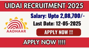 UIDAI Deputy Director, Assistant Director Recruitment 2025 - Apply Offline