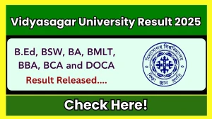 Vidyasagar University Result 2025 Released at vidyasagar.ac.in Direct Link to Download 2nd Semester Result