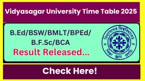 Vidyasagar University Time Table 2025 Announced @ vidyasagar.ac.in Details Here