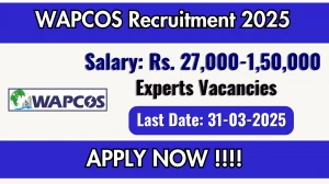 WAPCOS Field Engineer Recruitment 2025 - Apply Offline