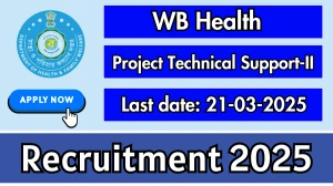 WB Health Project Technical Support - II Recruitment 2025 - Apply Offline