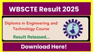 WBSCTE Result 2025 Released at webscte.co.in Direct Link to Download 3rd and 5th ODD Semester Result