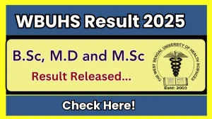 WBUHS Result 2025 Released at wbuhs.ac.in Direct Link to Download 2nd Semester Result