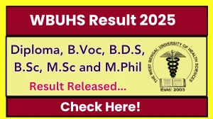 WBUHS Result 2025 Released at wbuhs.ac.in Direct Link to Download UG and PG Coures Result