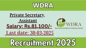WDRA Private Secretary, Assistant Recruitment 2025 - Apply Offline WDRA Private Secretary, Assistant Recruitment 2025 - Apply Offline