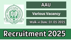 AAU SRF, Research Associate and More Posts Recruitment 2025 – Walk in for 12 Posts AAU SRF, Research Associate and More Posts Recruitment 2025 – Walk in for 12 Posts