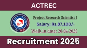 ACTREC Project Research Scientist I Recruitment 2025 – Walk in