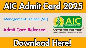 AIC MT Admit Card 2025 OUT Download Link aicofindia.com AIC MT Admit Card 2025 OUT Download Link aicofindia.com